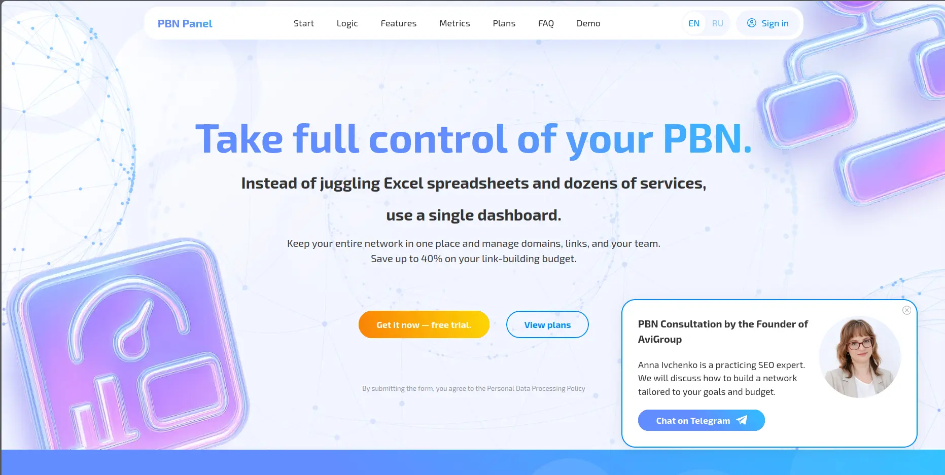 PBN Panel: the domain-network SaaS platform I built for AviGroup